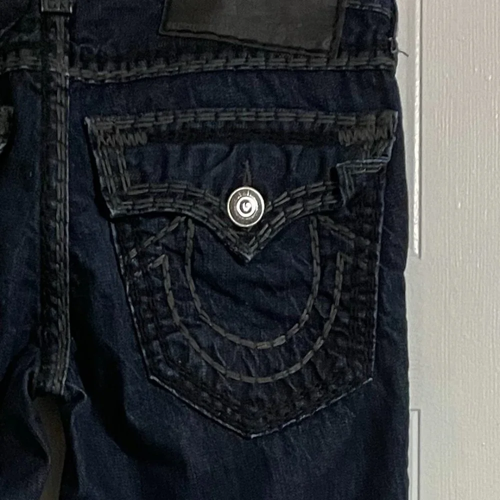 True Religion Late 2000s Dark Double Stitches Super Billy T Jeans - Picture 6 of 11